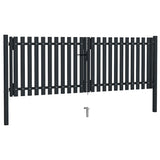 vidaXL Double Gate with Door Steel 300x75 cm Anthracite