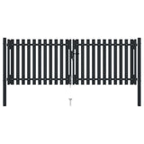 vidaXL Double Gate with Door Steel 300x75 cm Anthracite