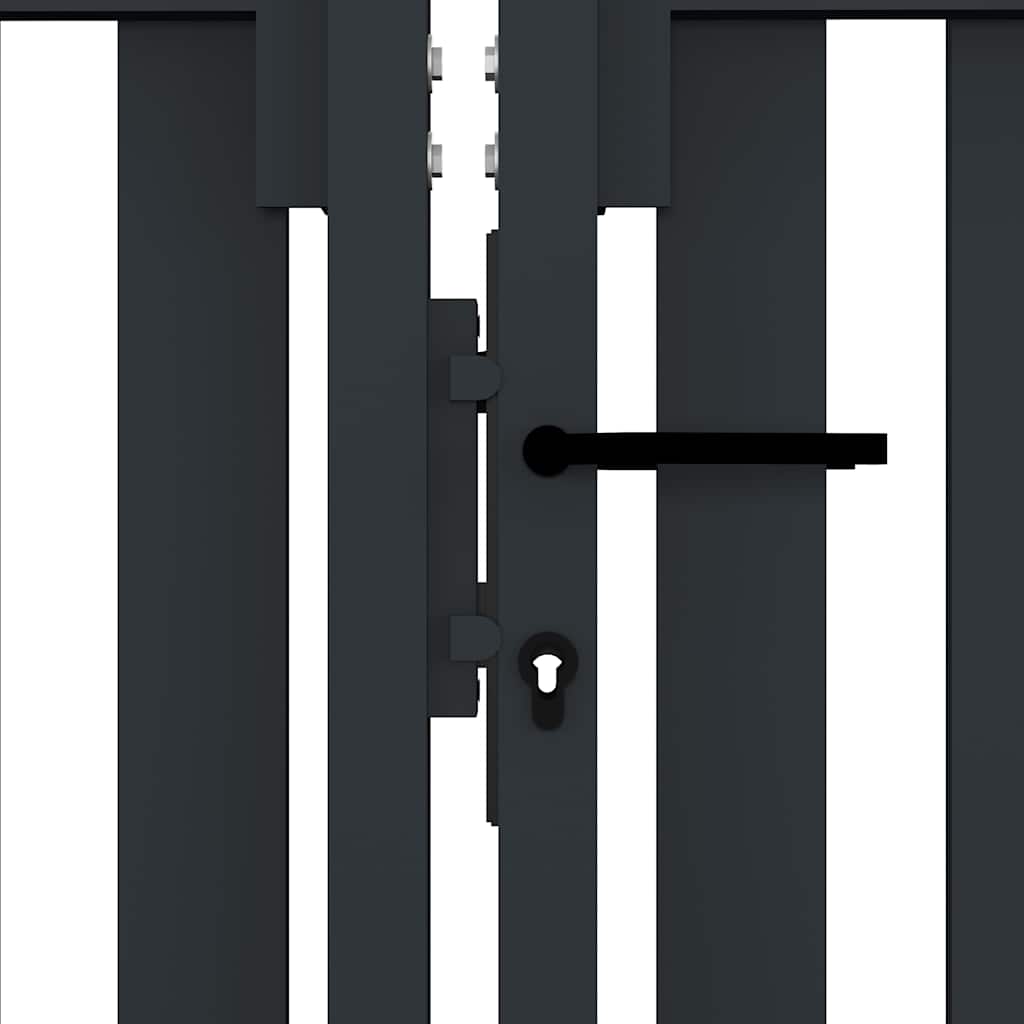 vidaXL Double Gate with Door Steel 300x75 cm Anthracite