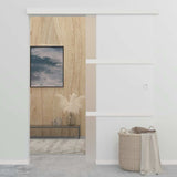vidaXL Sliding Door 90x212 cm Toughened Glass and Aluminium Silver-coloured