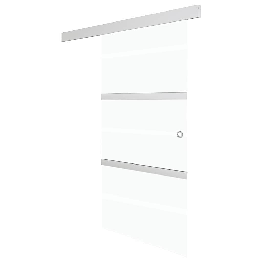 vidaXL Sliding Door 76x212 cm ESG Glass and Aluminium Silver
