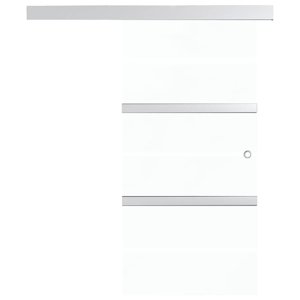 vidaXL Sliding Door 76x212 cm ESG Glass and Aluminium Silver