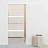 vidaXL Sliding Door 76x212 cm ESG Glass and Aluminium Silver