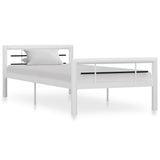 vidaXL Metal Bed Frame White and Black 90x200 cm