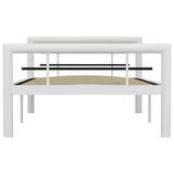 vidaXL Metal Bed Frame White and Black 90x200 cm