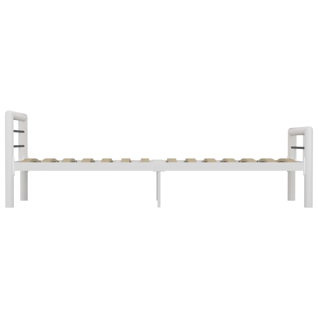 vidaXL Metal Bed Frame White and Black 90x200 cm