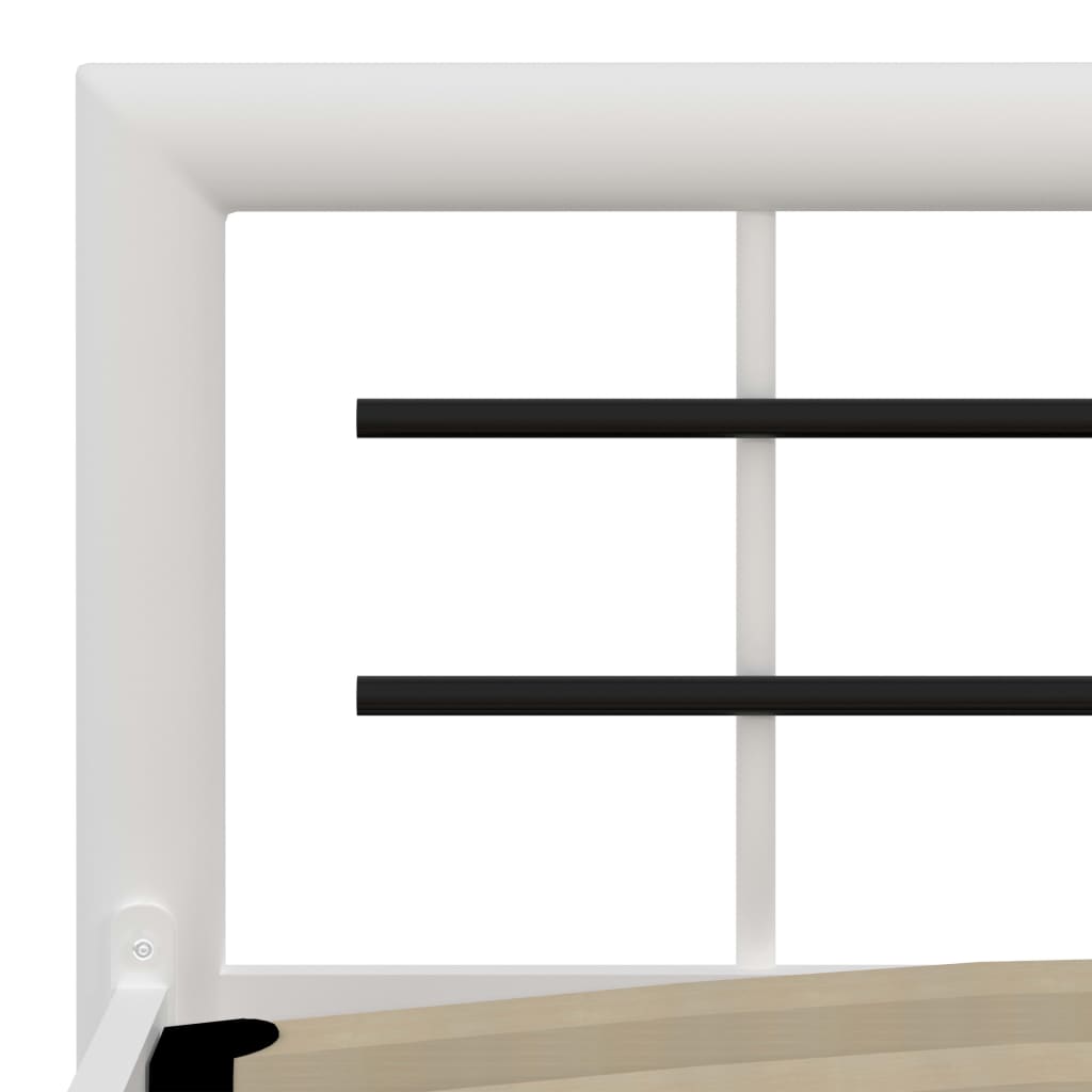 vidaXL Metal Bed Frame White and Black 90x200 cm