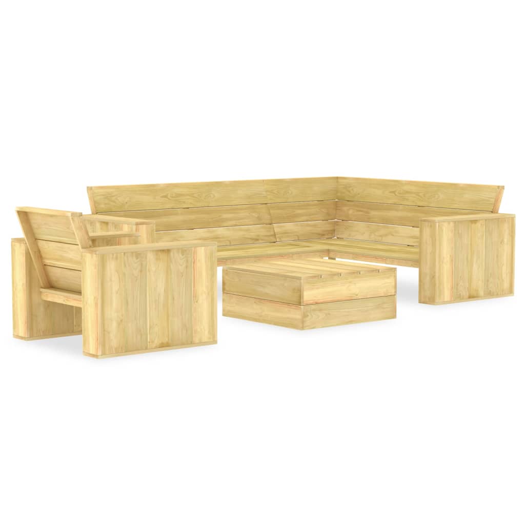 vidaXL 3-delige Loungeset geïmpregneerd grenenhout