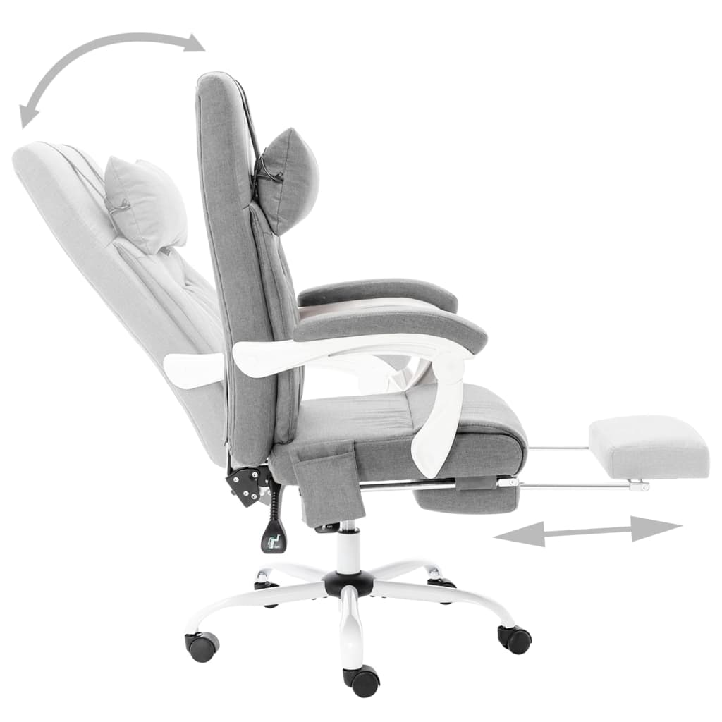 vidaXL Office Massage Chair Fabric Grey