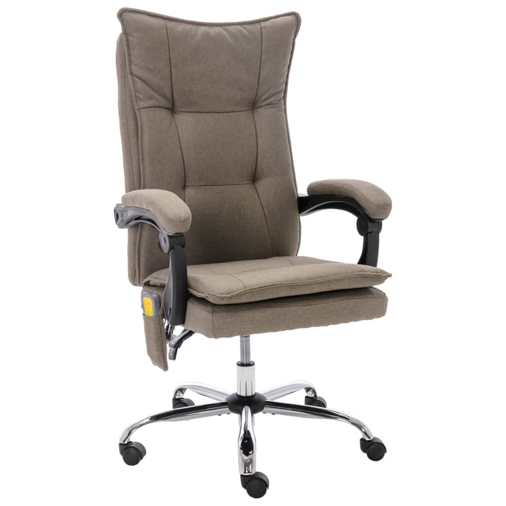 vidaXL Kantoormassagestoel stof taupe