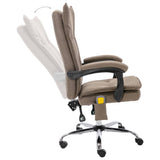 vidaXL Kantoormassagestoel stof taupe