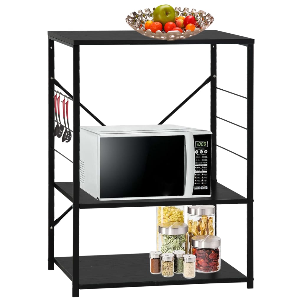 vidaXL Microwave Cabinet 60x39.6x79.5 cm Engineered Wood Black