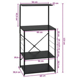 vidaXL Microwave Cabinet 60x39.6x123 cm Engineered Wood Black