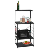vidaXL Microwave Cabinet 60x39.6x123 cm Engineered Wood Black