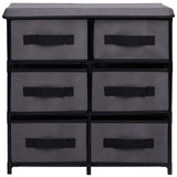 vidaXL Opbergkast met 6 lades 55x29x55 cm staal grijs