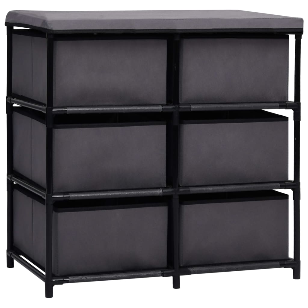 vidaXL Opbergkast met 6 lades 55x29x55 cm staal grijs