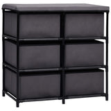 vidaXL Opbergkast met 6 lades 55x29x55 cm staal grijs