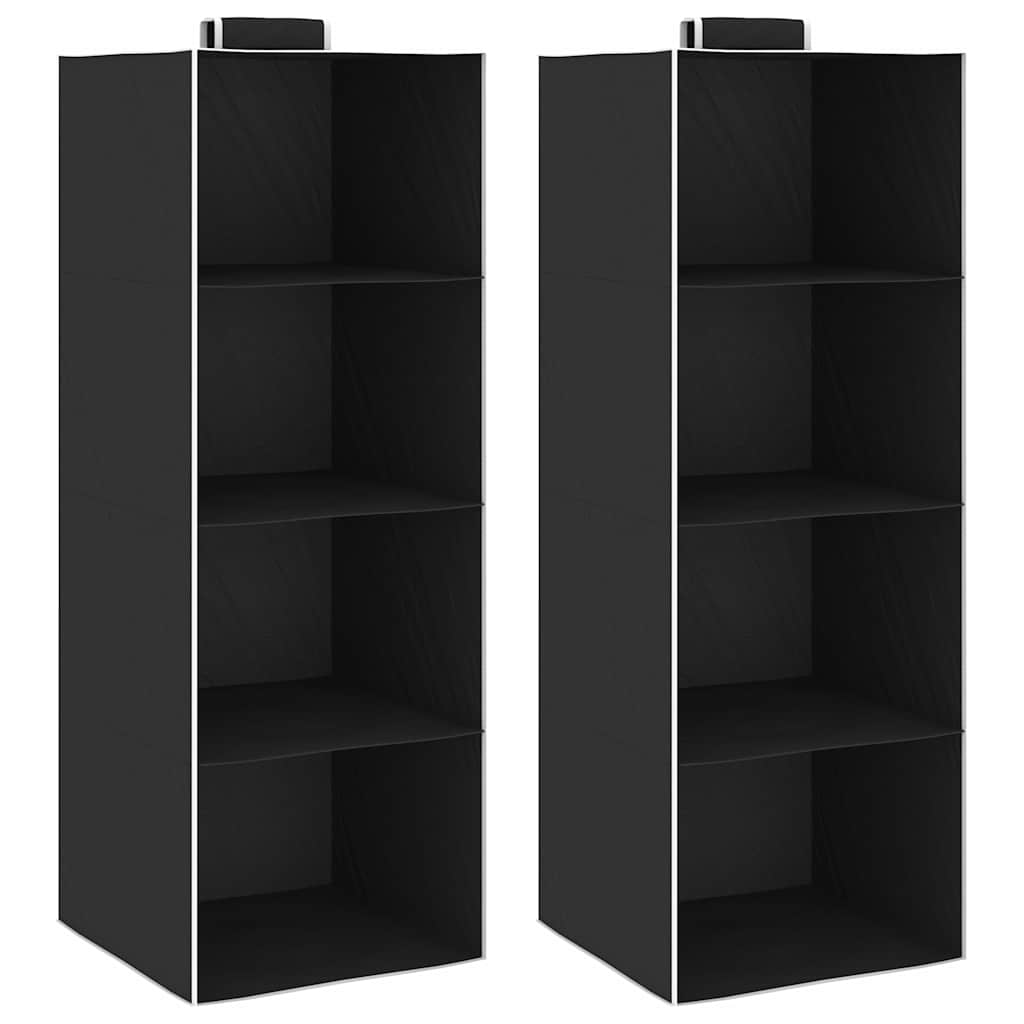vidaXL Hanging Clothes Organizers 2 pcs with 4 Shelves Fabric