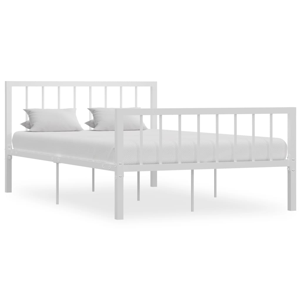 vidaXL Metal Bed Frame White 120x200 cm