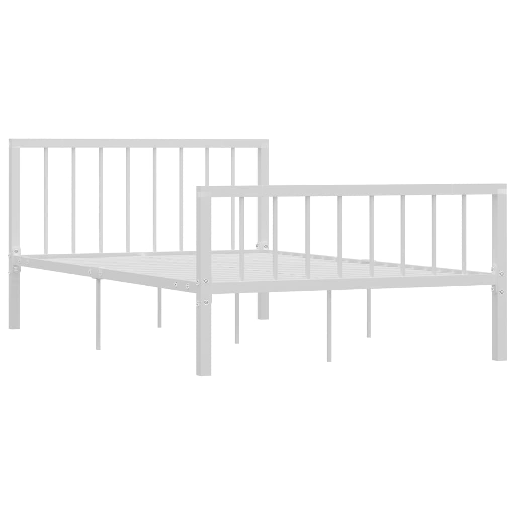 vidaXL Metal Bed Frame White 120x200 cm