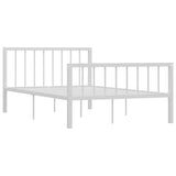 vidaXL Metal Bed Frame White 120x200 cm