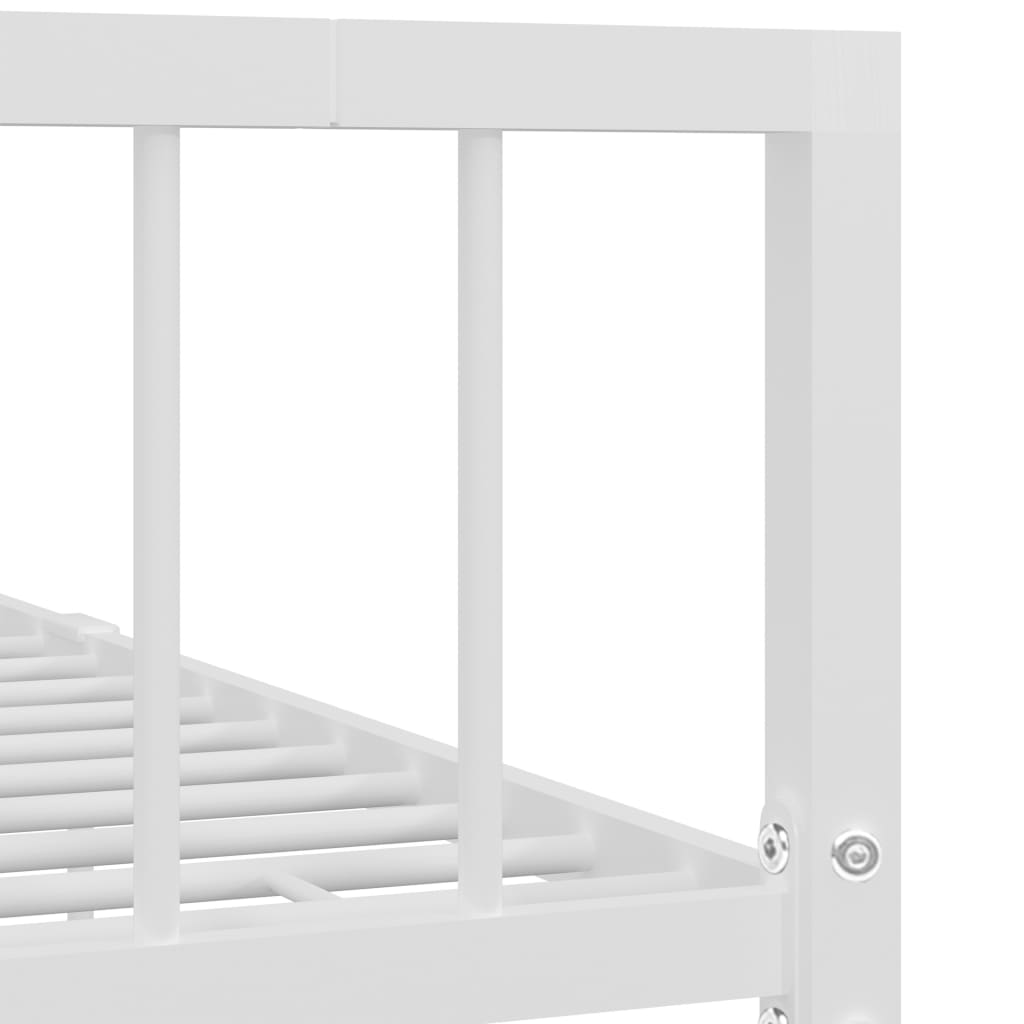vidaXL Metal Bed Frame White 120x200 cm