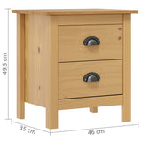 vidaXL Nachtkastje Hill 46x35x49,5 cm massief grenenhout