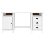 vidaXL Bureau Hill 150x50x74 cm massief grenenhout wit