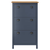 vidaXL Schoenenkast Hill 72x35x124 cm massief grenenhout grijs
