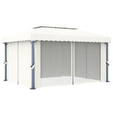 vidaXL Gazebo with curtain 4x3 m aluminium cream white