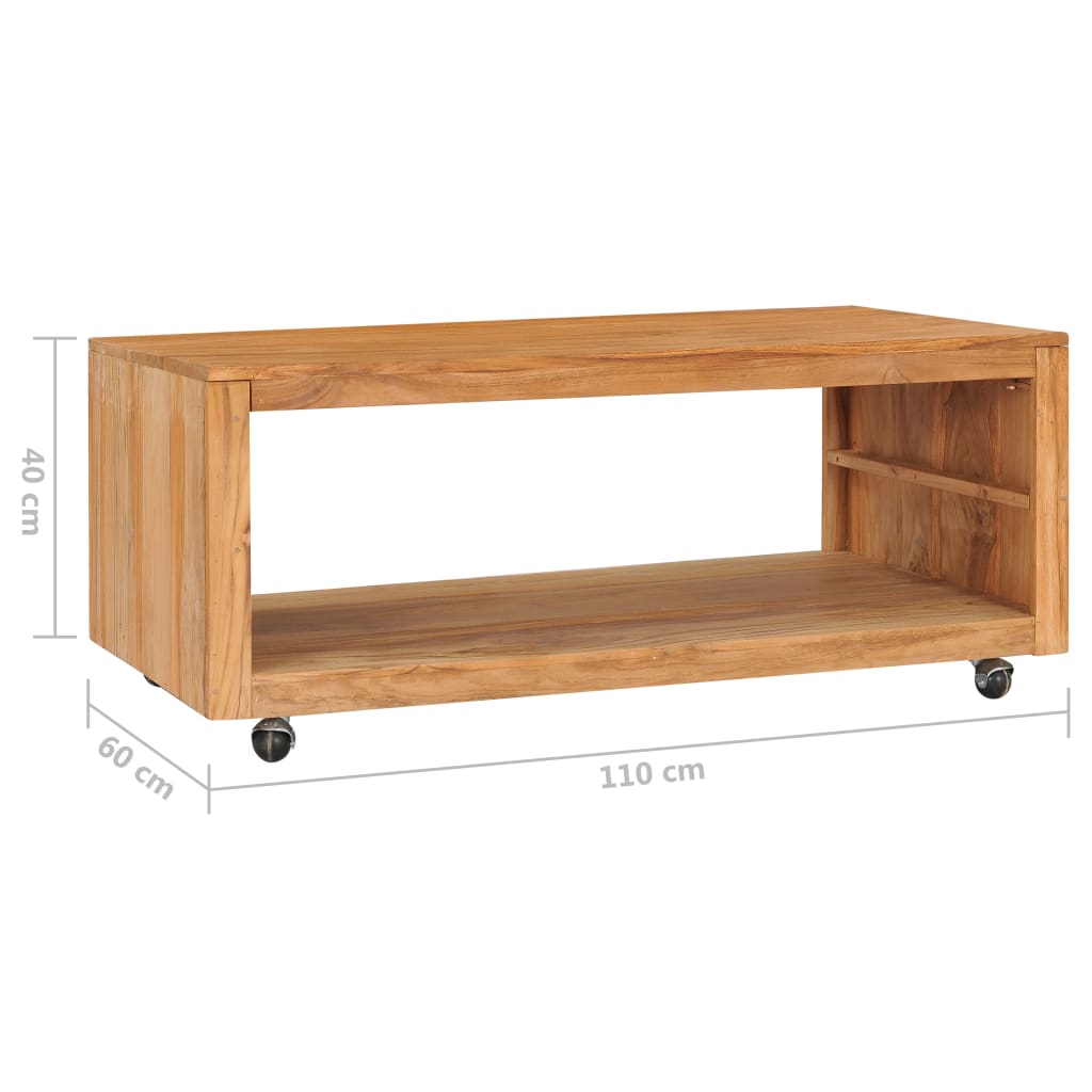 vidaXL Coffee table 110x60x40 cm solid teak wood