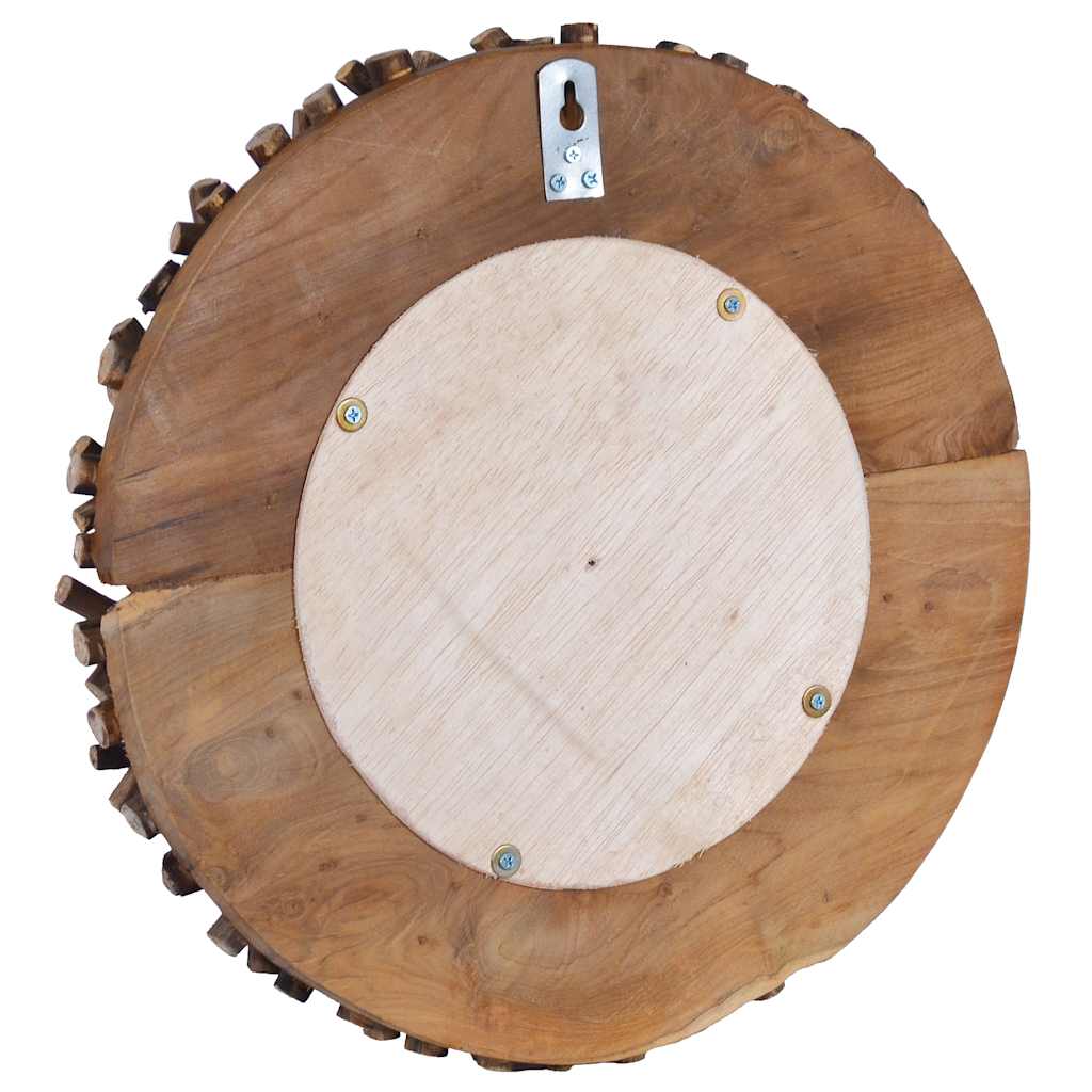 vidaXL Wall Mirror round 40 cm teak