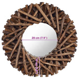 vidaXL Wall Mirror round 40 cm teak
