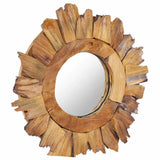 vidaXL Wall Mirror round 40 cm teak