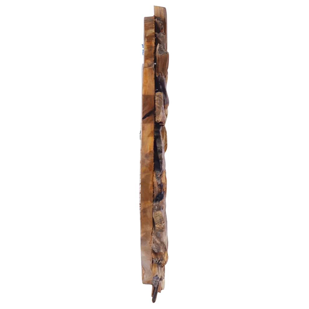 vidaXL Wall Mirror round 40 cm teak
