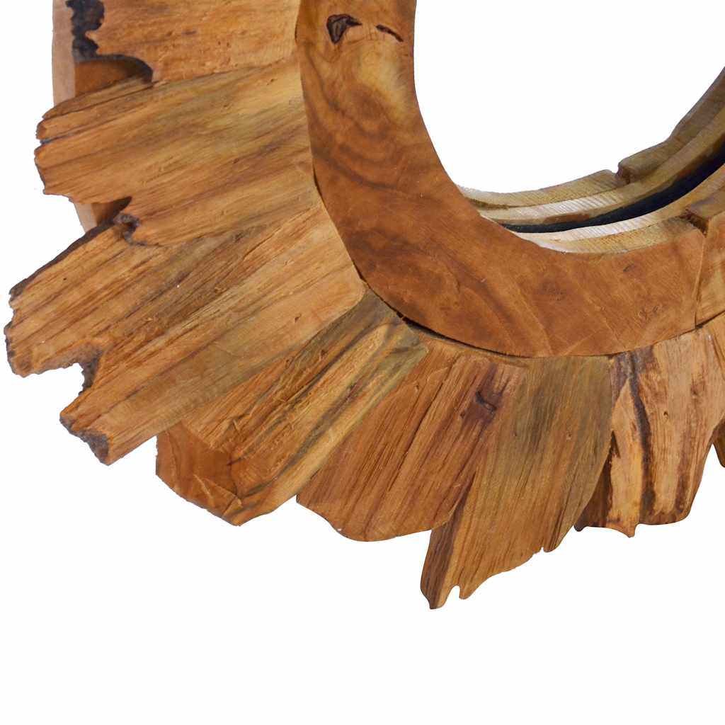 vidaXL Wall Mirror round 40 cm teak