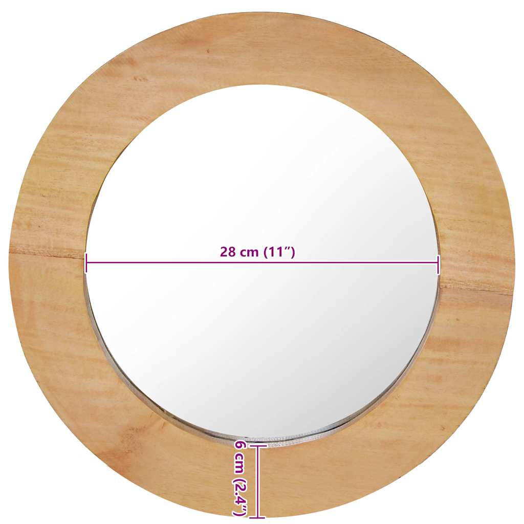 vidaXL Wall Mirror round 40 cm teak