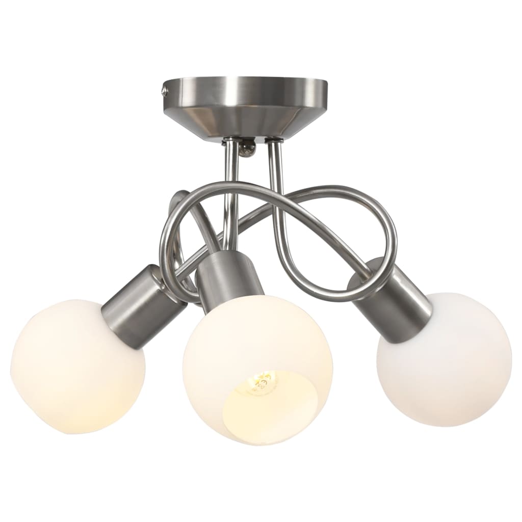 vidaXL Plafondlamp met glazen tulpvormige kappen 3xE14 transparant
