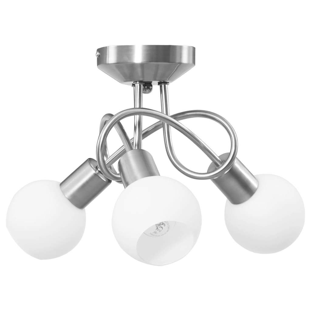 vidaXL Plafondlamp met glazen tulpvormige kappen 3xE14 transparant