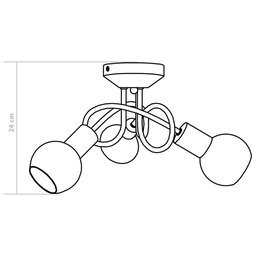 vidaXL Plafondlamp met glazen tulpvormige kappen 3xE14 transparant