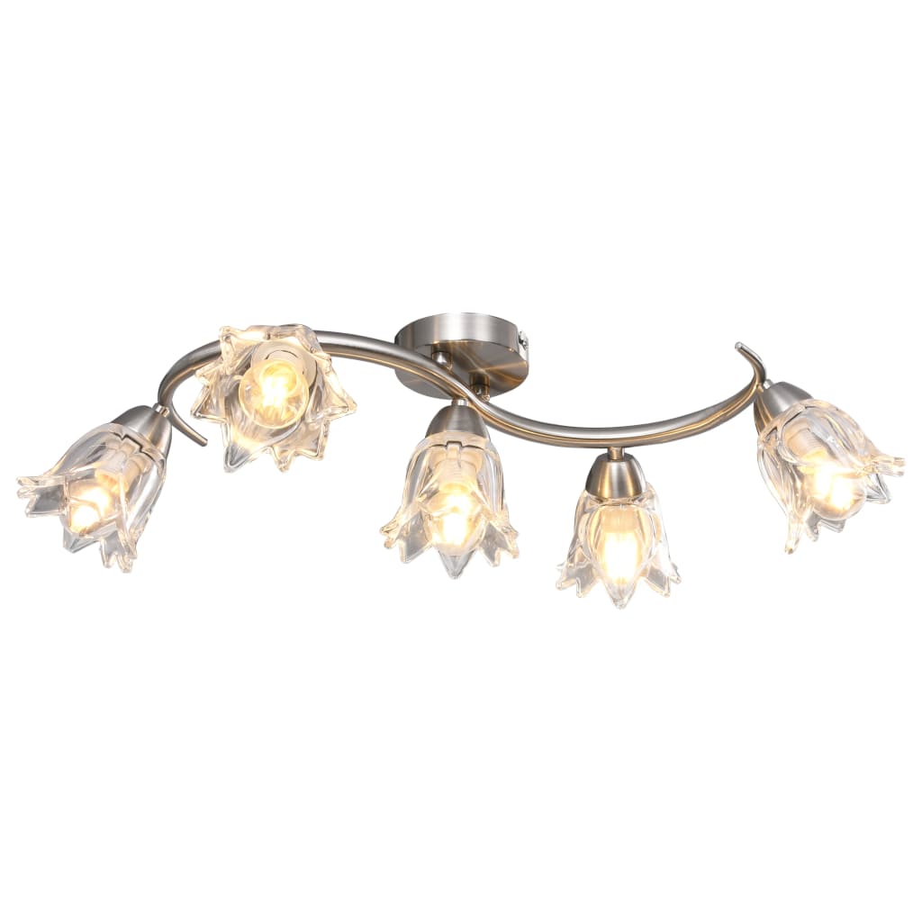 vidaXL Plafondlamp met glazen tulpvormige kappen 3xE14 transparant