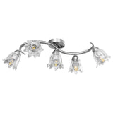 vidaXL Plafondlamp met glazen tulpvormige kappen 3xE14 transparant