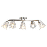 vidaXL Plafondlamp met glazen tulpvormige kappen 3xE14 transparant