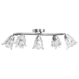 vidaXL Plafondlamp met glazen tulpvormige kappen 3xE14 transparant