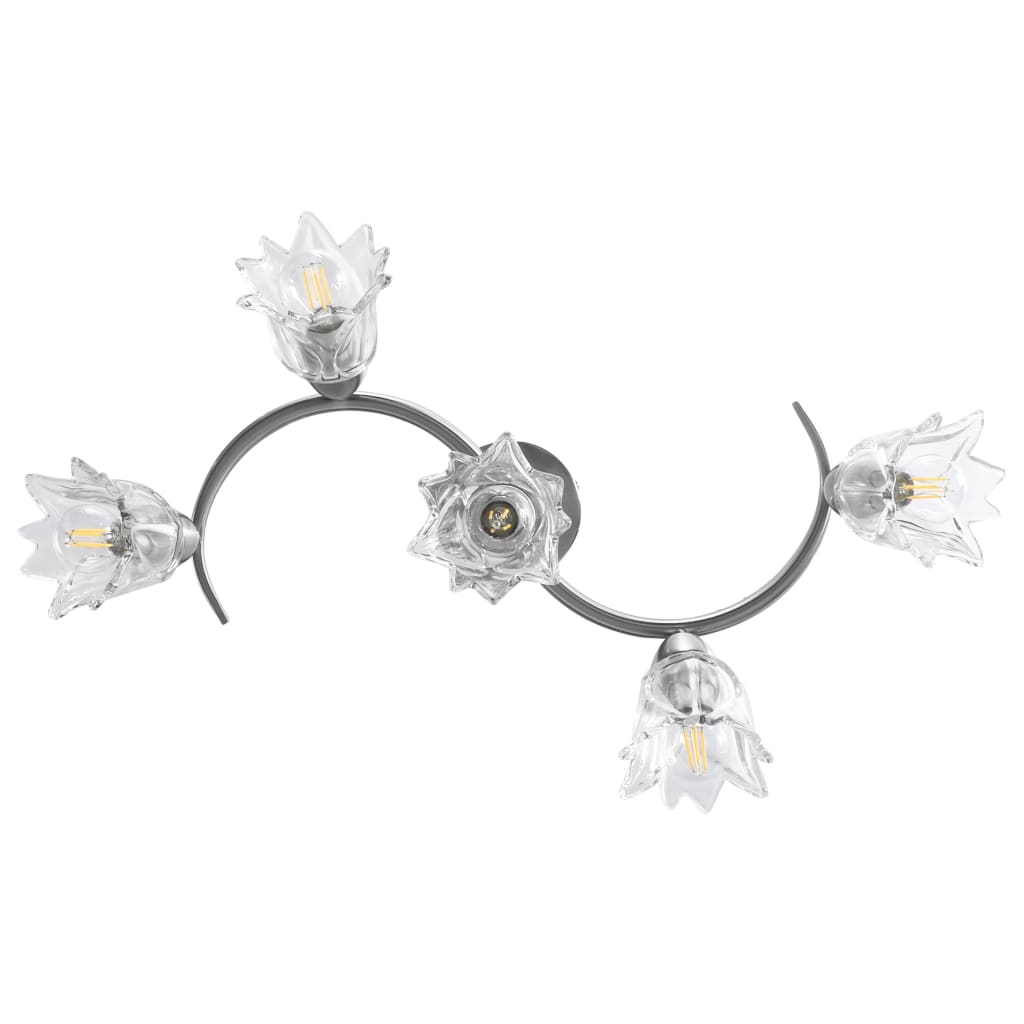 vidaXL Plafondlamp met glazen tulpvormige kappen 3xE14 transparant