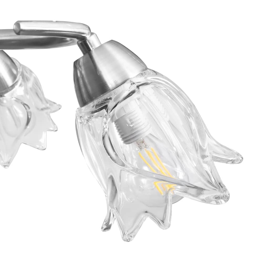 vidaXL Plafondlamp met glazen tulpvormige kappen 3xE14 transparant