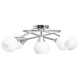 vidaXL Plafondlamp met glazen tulpvormige kappen 5xE14 transparant