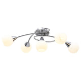 vidaXL Plafondlamp met glazen tulpvormige kappen 5xE14 transparant