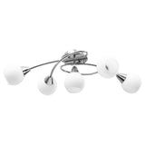 vidaXL Plafondlamp met glazen tulpvormige kappen 5xE14 transparant