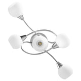 vidaXL Plafondlamp met glazen tulpvormige kappen 5xE14 transparant